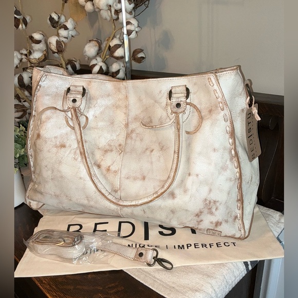 NWT Bed Stu Leather Rockaway Shoulder Crossbody Bag Tote Nectar Lux MSPR $345 - Picture 3 of 15